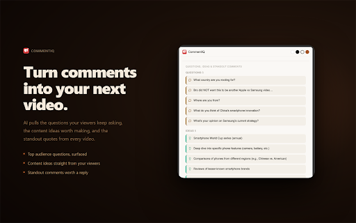 CommentIQ :: Search and explore YouTube comments — likes, replies, activity over time. On-device AI sentiment and insights on supported devices.