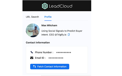 LeadCloud: Free B2B Phone Number & Email Finder :: LeadCloud: A Chrome extension to quickly find emails & phone numbers for fast lead generation and outreach with a click!