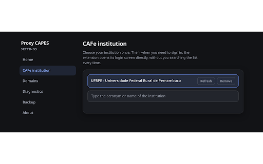 Proxy CAPES :: Redirects pages to the CAPES Journal Portal (EZproxy) and tracks your current session.