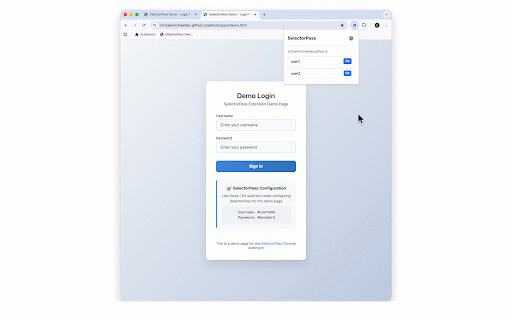 SelectorPass - Secure Password Manager :: Secure password manager with precision CSS targeting and complete local storage
