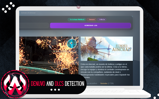 Walftech Lua Generator :: Generate SteamTools LUA files instantly. Denuvo detection, DLC count and Walftech database check.