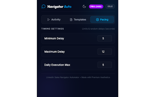 LinkedIn Sales Navigator Automator :: Automate messaging on LinkedIn Sales Navigator search results with human-like behavior.