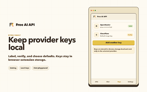 Free AI API - Free Keys & Playground :: Find free AI APIs, get your keys step by step, and try them right in the side panel.