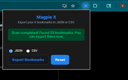 Magpie X :: Export your X (Twitter) bookmarks as a downloadable file