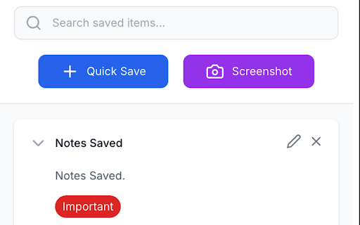 QuickSave :: Save and organize web content with quick text capture, screenshots, tags, and smart search