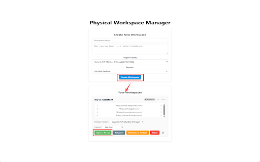 Physical Multi-Page Workspace :: Manage multiple browser windows as a single workspace