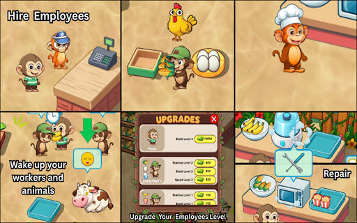 Boxel Monkey Mart :: Um jogo envolvente e cheio de emoção onde macacos gerenciam seu próprio supermercado