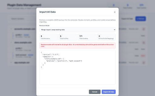 Cookie Profile Switcher :: Store and manage multiple cookie profiles for each domain, easily switch between different user sessions