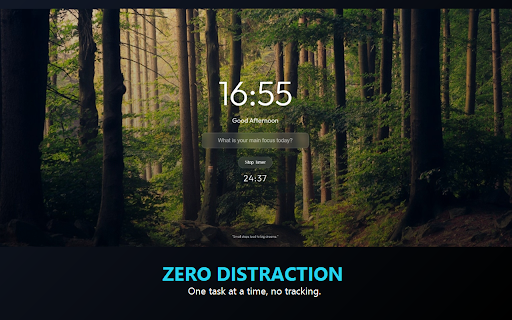 FocusZero: Minimalist New Tab & Focus Timer :: Premium, zero-permission New Tab page with built-in Focus Timer. Boost your productivity with zero distractions.