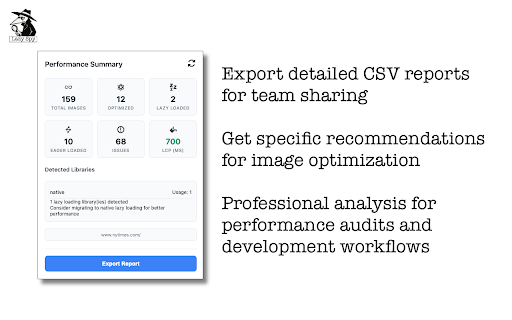 Lazy Spy - Image Performance Analyzer :: Professional image loading analyzer that visualizes lazy loading strategies and performance issues on any webpage.