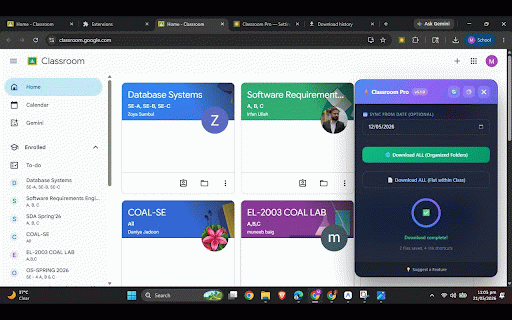 Classroom Pro Downloader :: Download and organize Google Classroom materials into ZIP files. Integrates date filters and smart metadata shortcuts.