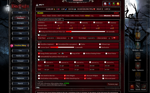 BiteFight Gold Auto Adventure :: Professional bot for automating processes in the Bitefight Game.