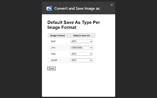 Convert and Save Image as :: Convert and Save Images to different formats directly from your browser.