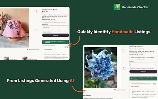 Handmade Checker :: Analyzes Etsy listings for AI-generated authenticity using AI.