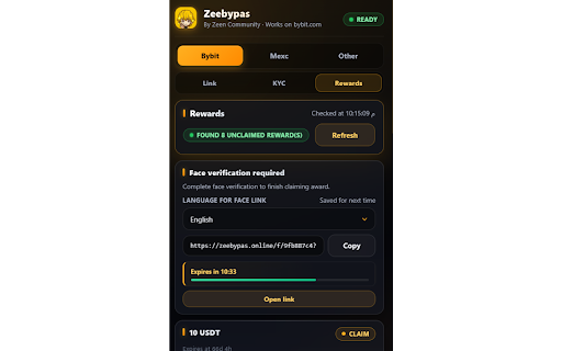 Zeebypas :: Zeebypas by Zeen Community — generate KYC links and check status quickly on Bybit and MEXC.