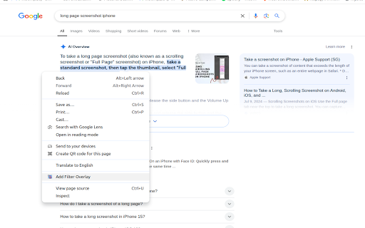 Page Overlay Filter :: Adds a customizable overlay filter to web pages.