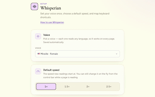 Whisperian — Read Aloud :: Read any web page aloud with live word-level highlighting and click-to-skip, powered by the Vaani TTS API.