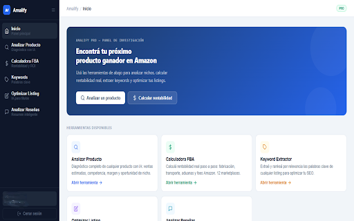 Amalify — Amazon Product Research :: AI-powered Amazon product research for FBA sellers. Profit calculator, keyword research, review summaries and listing optimizer.
