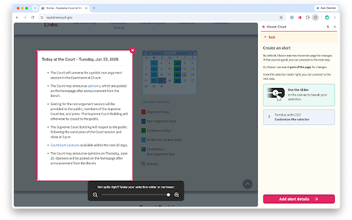 Klaxon Cloud :: Klaxon sends you alerts when webpages you're watching change.