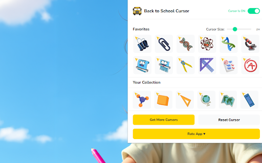 Back to School Cursor ★ Custom Cursor for Chrome™ :: 70+ fun school-themed cursors! Add notebooks, pencils & more to your browser!
