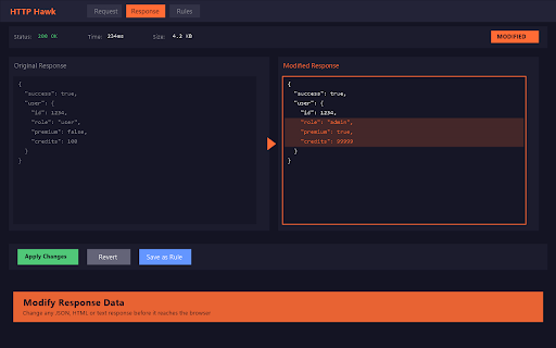 HTTP Hawk - Request Interceptor :: Catch and edit HTTP requests on the fly, No proxy setup needed. Just click and intercept!