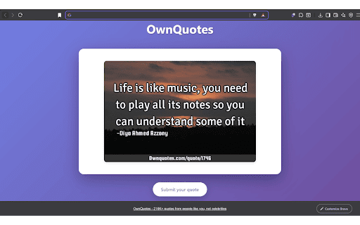 OwnQuotes - 216K+ quotes from people like you, not celebrities :: Display a random quote from OwnQuotes.com on every new tab