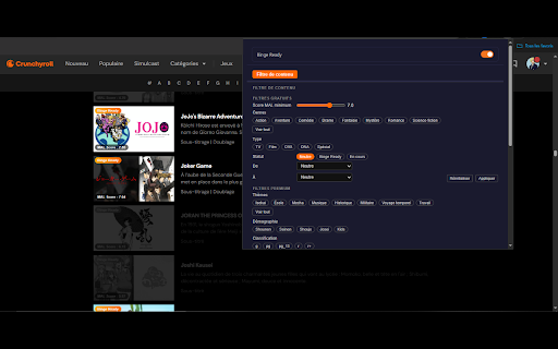 PureBinge :: Filter Crunchyroll catalog pages with MAL metadata