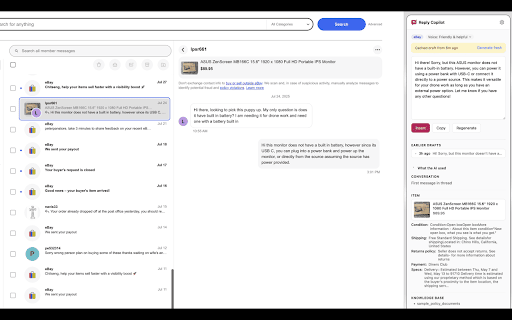 Reply Copilot :: AI-drafted replies for marketplace customer-support messages.