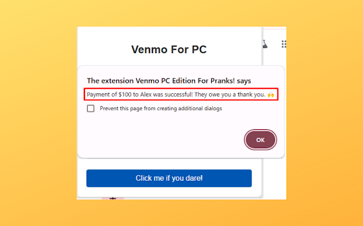 Venmo PC Edition For Surprise! :: Venmo For PC lets you send fake money with funny notes. Enjoy hilarious payment pranks with friends, no real money involved!
