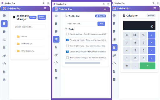 Sidebar Pro – Productivity Sidebar for Chrome :: A productivity sidebar extension for Chrome to quickly access bookmarks, tools, websites, and extensions without switching tabs.