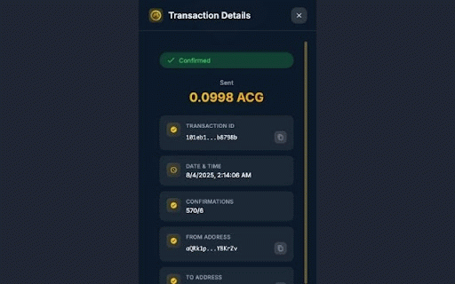 ACG Wallet :: Secure ACG cryptocurrency wallet with anti-phishing protection