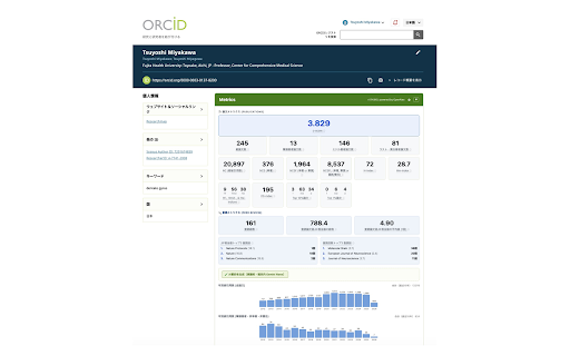 ORCID & Researchmap Metrics :: Show citation metrics (H-index, c-score, etc.) on ORCID and researchmap public researcher pages, powered by OpenAlex/Crossref/ORCID.