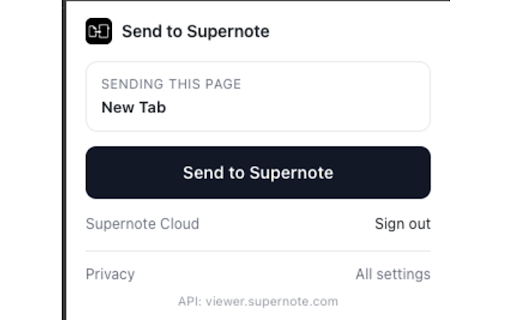 Send to Supernote :: Capture the current web page and send it to your Supernote tablet via Supernote Cloud or your own Private Cloud.