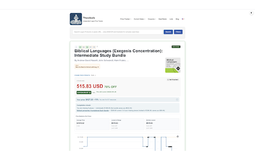 Theodeals Logos Price Tracker :: Logos price history, deal analysis, dark mode and optional personal-price recommendations. Affiliate links may be used when enabled.