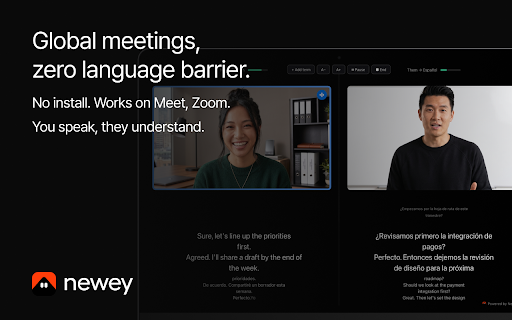 Newey AI — Live Captions & Page Translation :: Translate what you hear and what you read: live subtitles over any video or meeting, plus full-page translation. 60 languages.