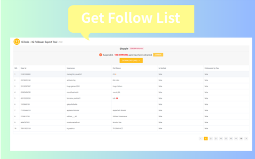 IGTools – Instagram Followers Export Tool :: Export Instagram followers and following lists to CSV with one click.