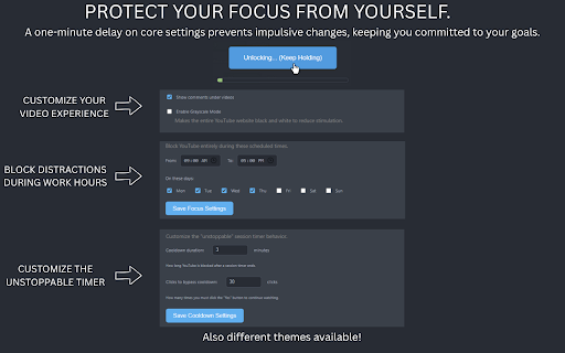 FocusTube :: A focused, distraction-free YouTube. With timers, focus hours and time tracking.