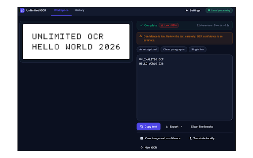 Unlimited OCR — Free & Private OCR Reader :: Copy text from screenshots, images, and PDFs with private OCR that runs entirely on your device.