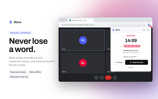 Wave AI :: Record meetings, browser tabs and voice memos. Wave AI turns them into transcripts, notes and answers.