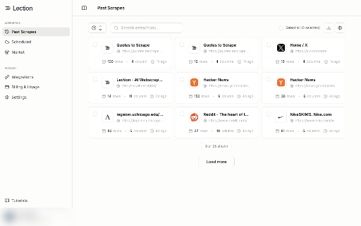Lection - AI Data Extractor and Web Scraper :: Create web scraping tasks directly in your browser that you can automate on the cloud.