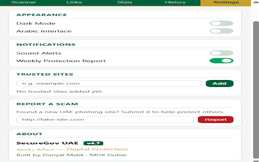 SecureGov UAE :: Real-time detection of fake UAE government websites and scam links