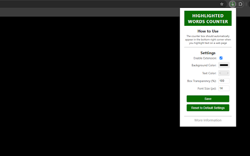 Highlighted Words Counter :: A floating word counter that shows the word count of highlighted text
