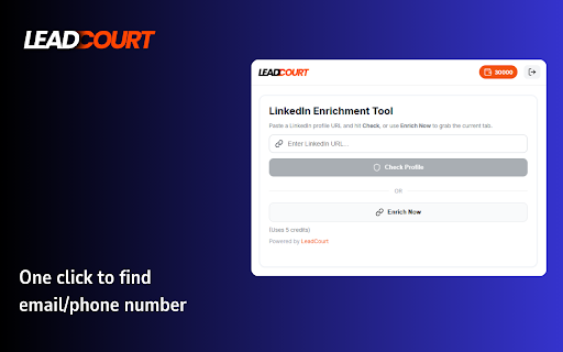 LeadCourt: Free B2B Email & Phone Finder :: Auto-scan LinkedIn profiles, enrich contact info, and manage leads instantly.