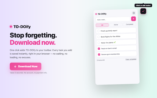 To do list - TO-DOify Simple To-Do List :: A simple, good-looking to-do list that lives in your browser. No account needed — everything stays local.