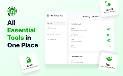 WhatsApp Blur: Blur names and lock your screen :: Blur your chats, contacts, and more. Lock your screen with a password. Keep your conversations private from others at public places.