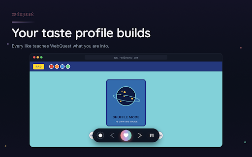 WebQuest – AI Web Discovery :: WebQuest is an AI-powered explorer that finds hidden corners of the internet tailored to your tastes. Discover more of the web.