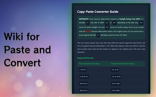 TimeWizard :: Paste event times, automatically detect and convert timezones or convert between any two timezones manually.