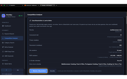 MuseSpy Live :: Analyze Amazon KDP books and niches in real time. The MuseSpy satellite.