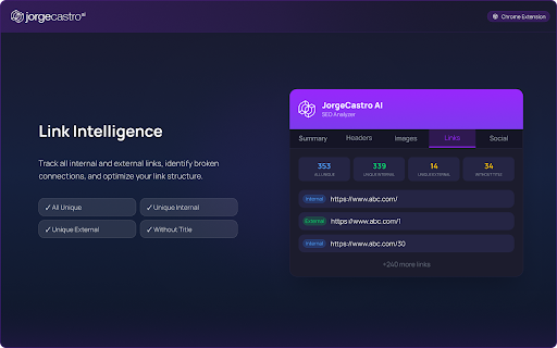 JorgeCastro AI – SEO Analyzer :: Professional on-page SEO analyzer (headers, links, images, social) with accurate counts.