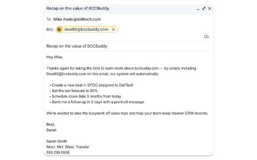 BccBuddy :: Automatically add BCC addresses to Gmail and Outlook emails for workflow automation